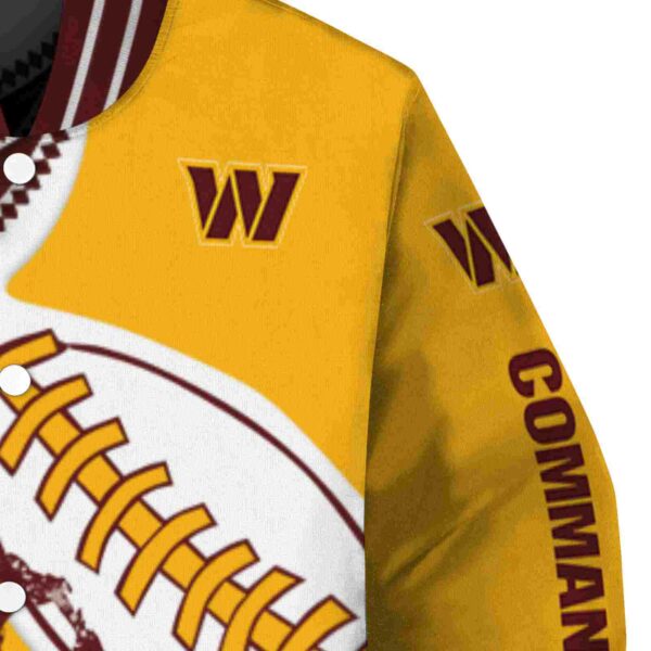 washington commanders baseball stitching gold white jacket premium grade