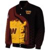 washington commanders hexagonal pattern burgundy black jacket best selling