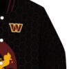 washington commanders hexagonal pattern burgundy black jacket premium grade