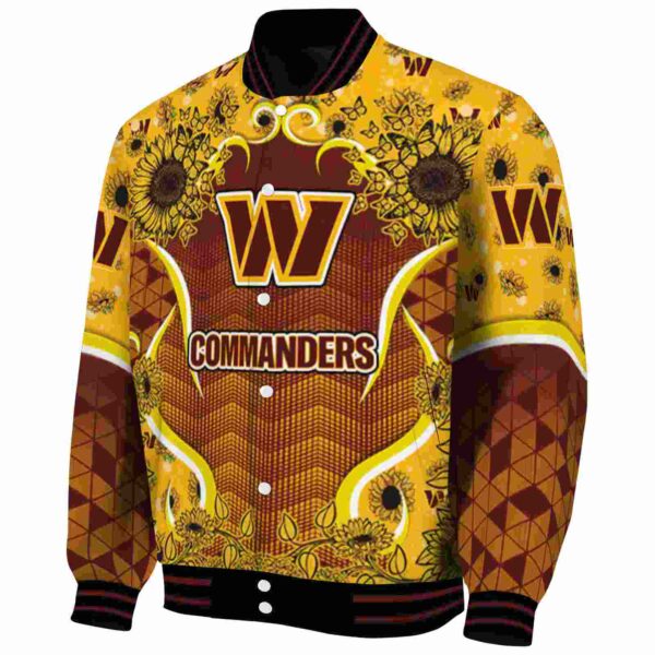 washington commanders sunflower bloom burgundy yellow jacket best selling