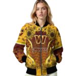 washington commanders sunflower bloom burgundy yellow jacket best selling