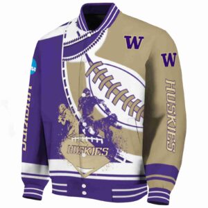 washington huskies baseball stitching gold white jacket best selling