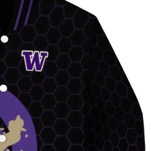 washington huskies hexagonal pattern purple black jacket premium grade