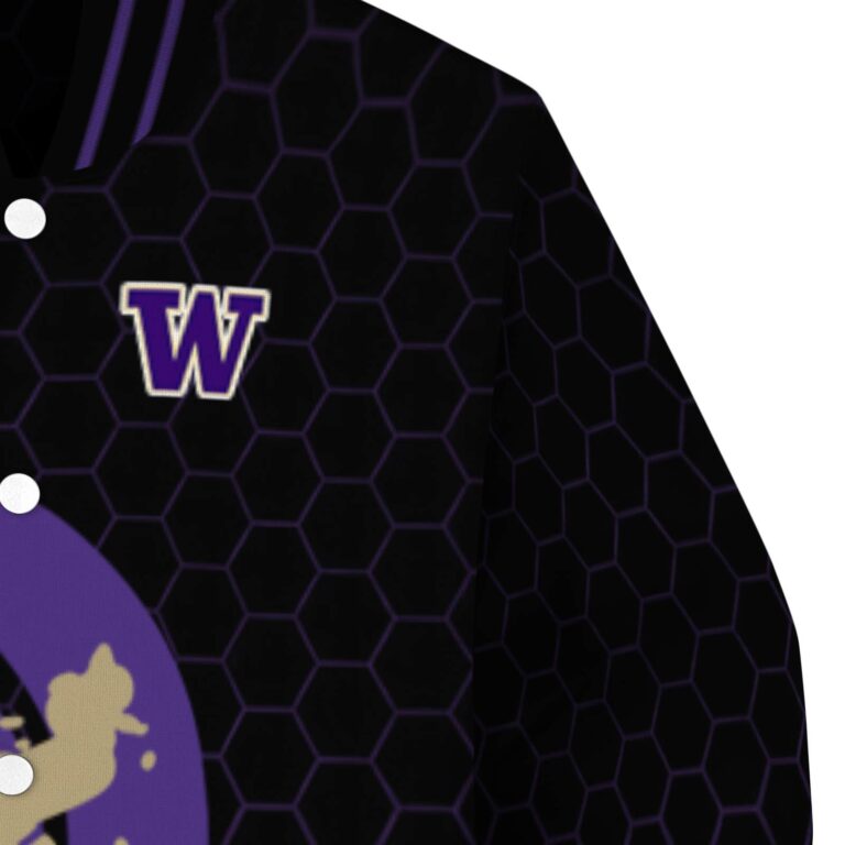 washington huskies hexagonal pattern purple black jacket premium grade