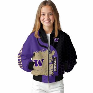 washington huskies hexagonal pattern purple black jacket top rated