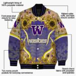 washington huskies sunflower bloom purple yellow jacket best selling