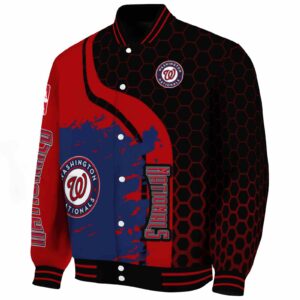 washington nationals hexagonal pattern red black jacket best selling
