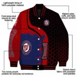 washington nationals hexagonal pattern red black jacket best selling