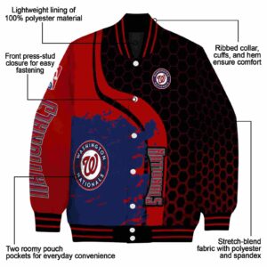 washington nationals hexagonal pattern red black jacket new arrival