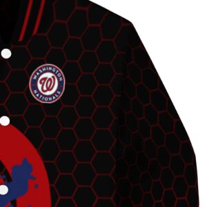 washington nationals hexagonal pattern red black jacket premium grade