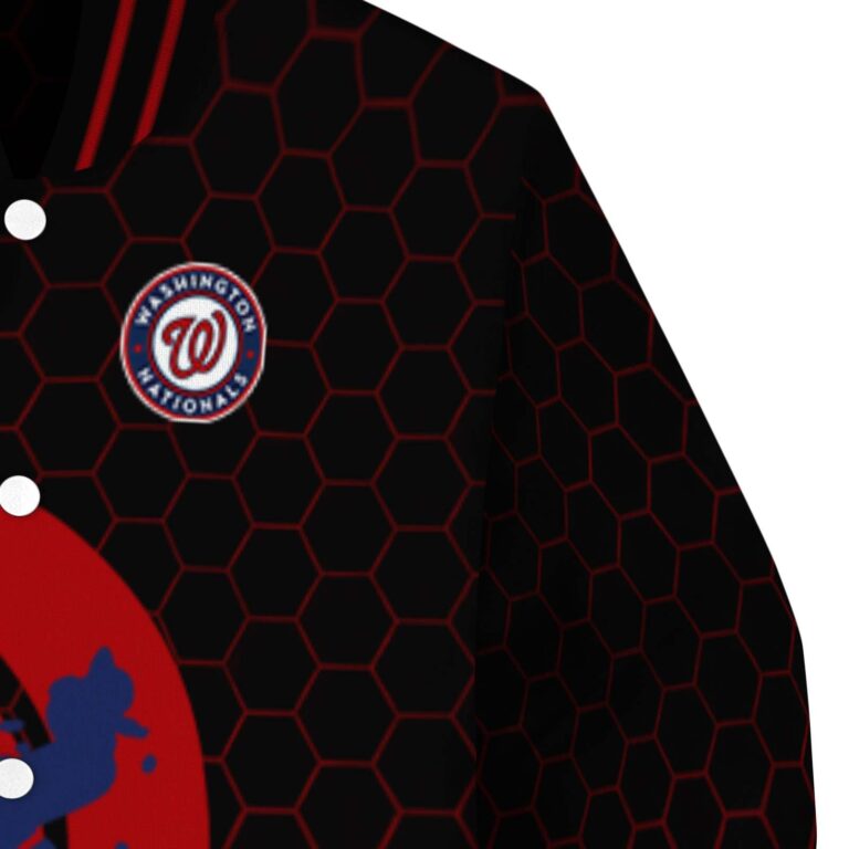 washington nationals hexagonal pattern red black jacket premium grade