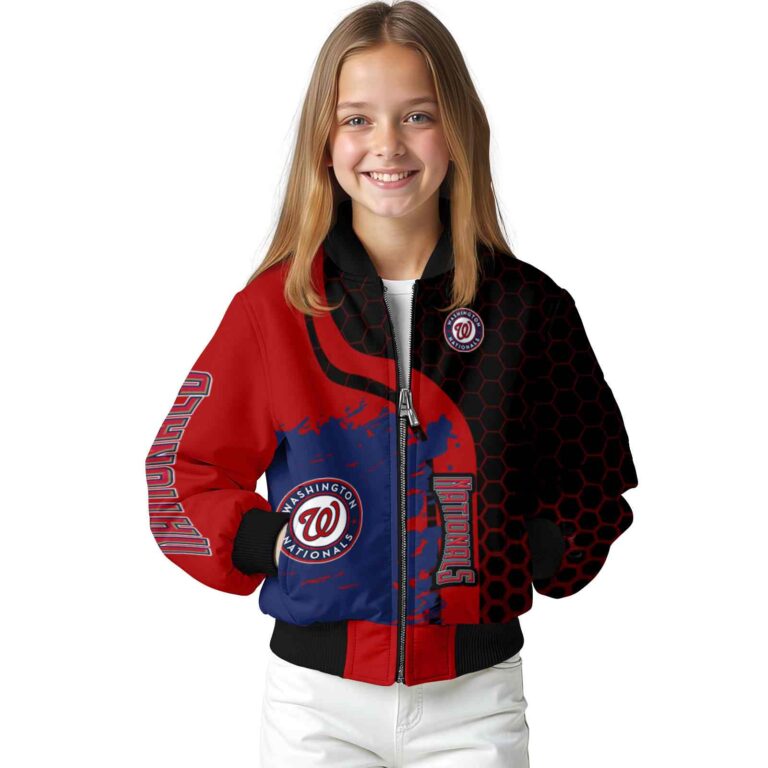 washington nationals hexagonal pattern red black jacket top rated