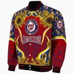 washington nationals sunflower bloom red yellow jacket best selling