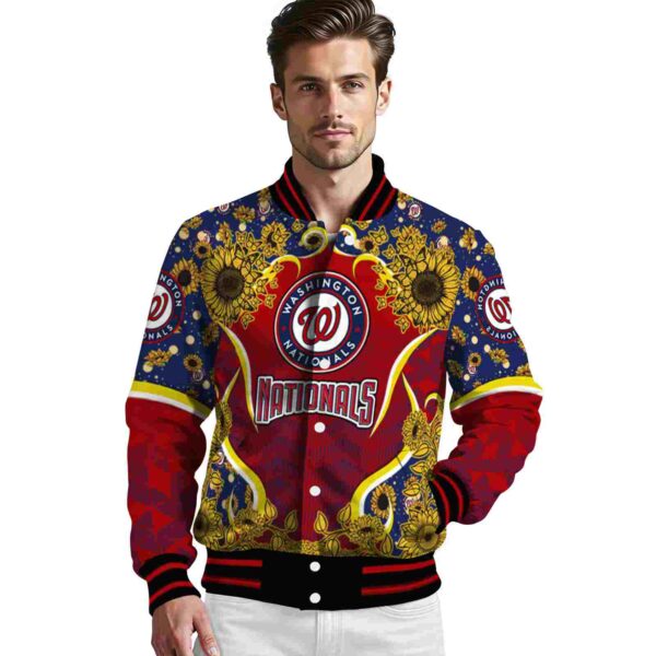 washington nationals sunflower bloom red yellow jacket high quality