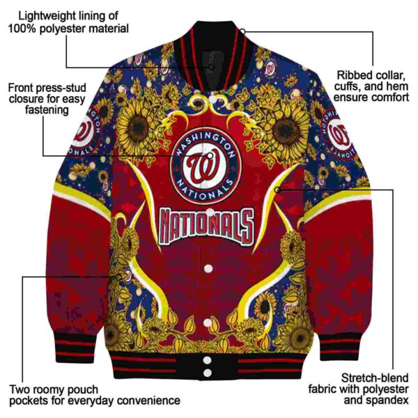 washington nationals sunflower bloom red yellow jacket new arrival
