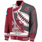 washington state cougars baseball stitching grey white jacket best selling
