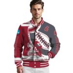 washington state cougars baseball stitching grey white jacket best selling