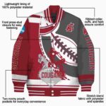 washington state cougars baseball stitching grey white jacket best selling