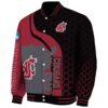 washington state cougars hexagonal pattern crimson black jacket best selling