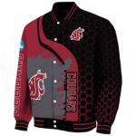 washington state cougars hexagonal pattern crimson black jacket best selling