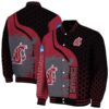 washington state cougars hexagonal pattern crimson black jacket fashion forward