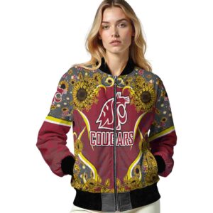 washington state cougars sunflower bloom crimson yellow jacket latest model