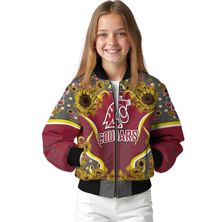 washington state cougars sunflower bloom crimson yellow jacket top rated