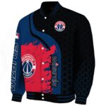 washington wizards hexagonal pattern blue black jacket best selling