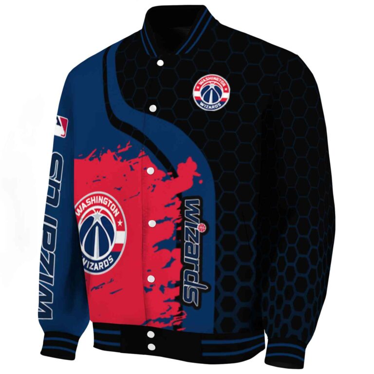 washington wizards hexagonal pattern blue black jacket best selling