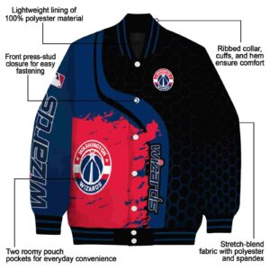 washington wizards hexagonal pattern blue black jacket new arrival