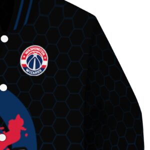 washington wizards hexagonal pattern blue black jacket premium grade
