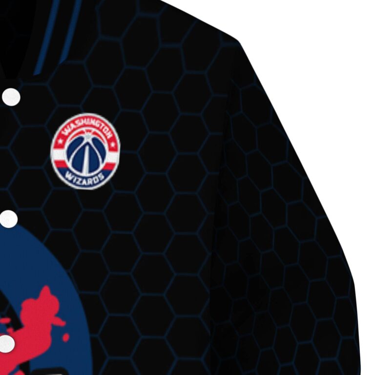 washington wizards hexagonal pattern blue black jacket premium grade