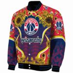 washington wizards sunflower bloom blue yellow jacket best selling