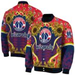 washington wizards sunflower bloom blue yellow jacket best selling