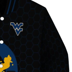 west virginia mountaineers hexagonal pattern blue black jacket premium grade