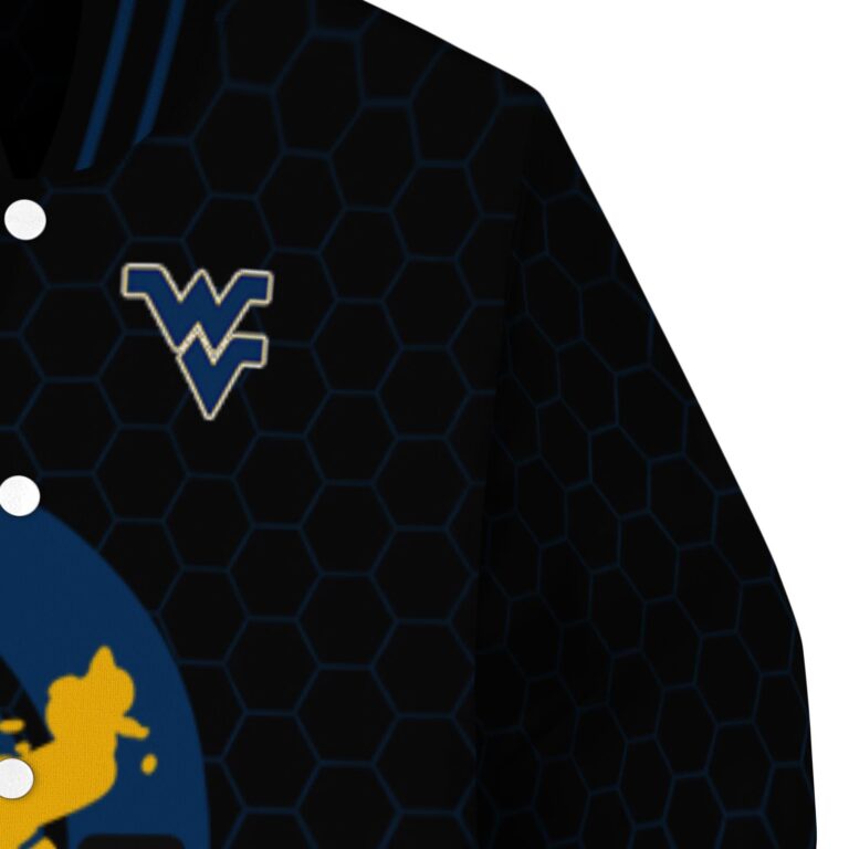 west virginia mountaineers hexagonal pattern blue black jacket premium grade