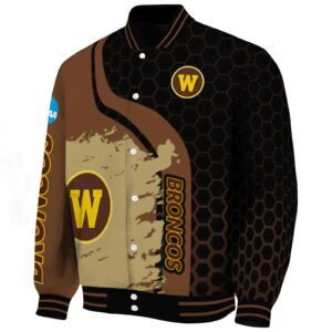 western michigan broncos hexagonal pattern brown black jacket best selling