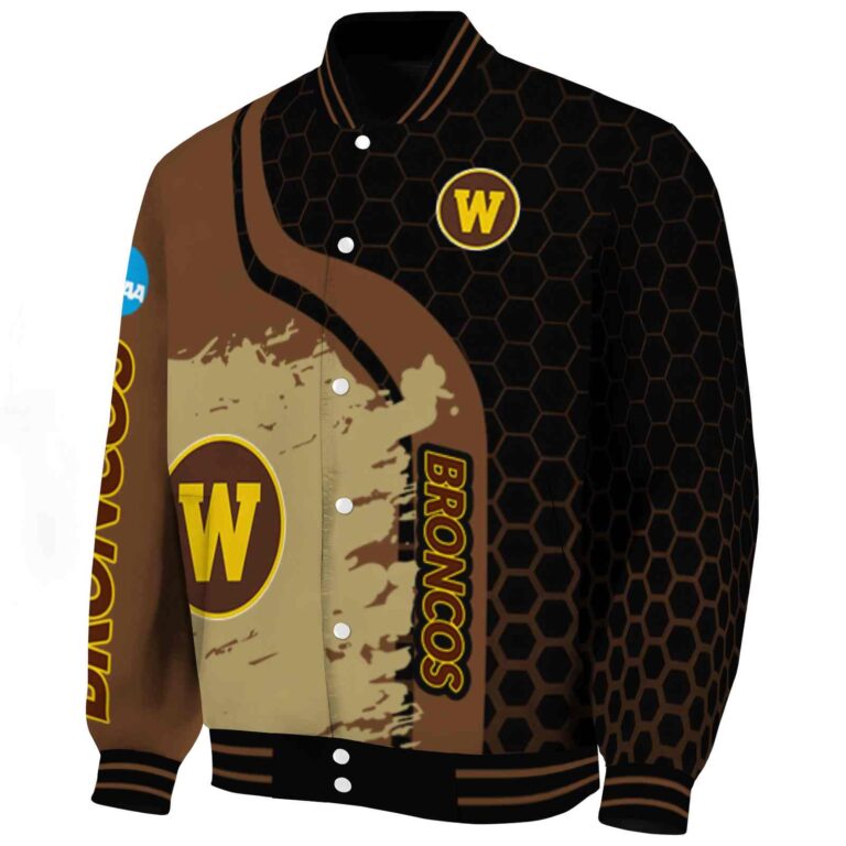 western michigan broncos hexagonal pattern brown black jacket best selling