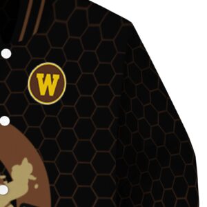 western michigan broncos hexagonal pattern brown black jacket premium grade