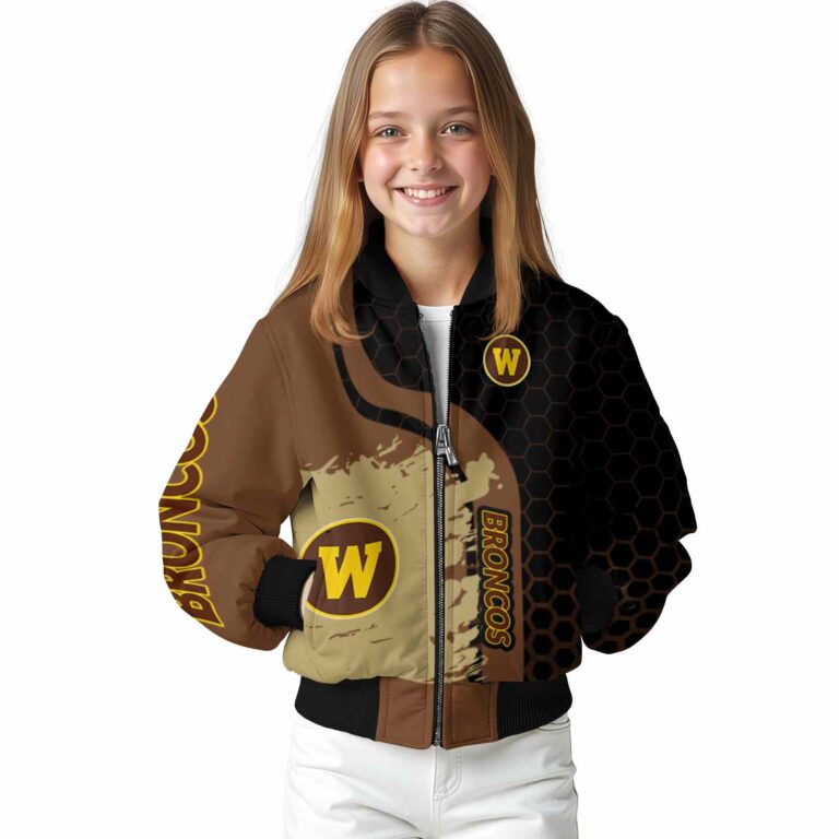 western michigan broncos hexagonal pattern brown black jacket top rated