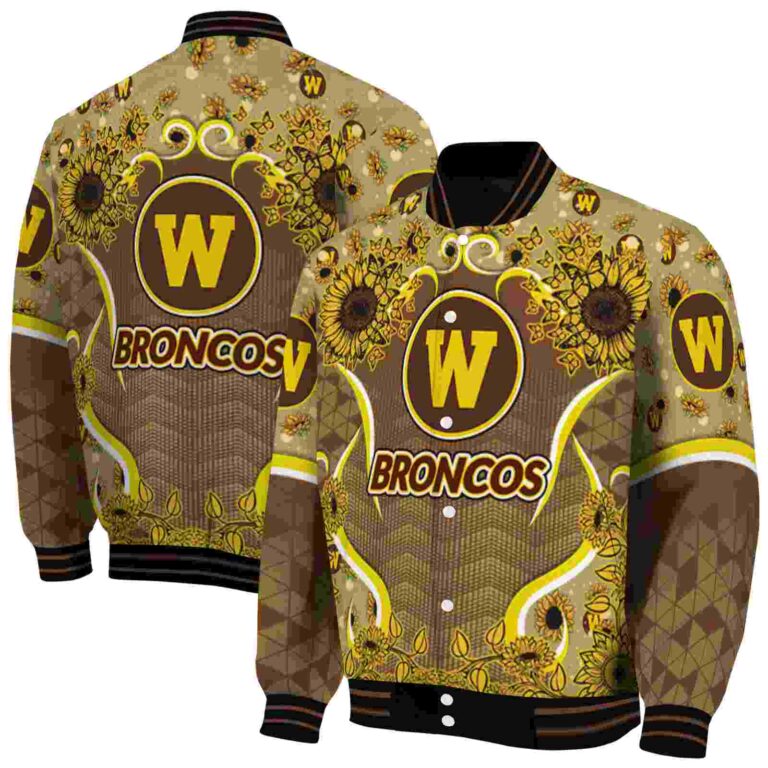 western michigan broncos sunflower bloom brown yellow jacket fashion forward