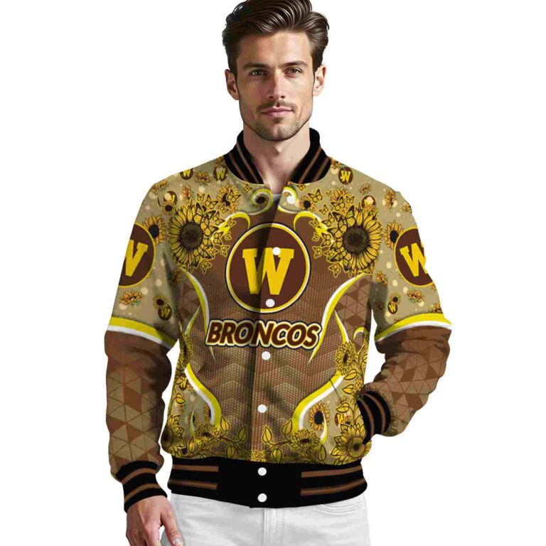 western michigan broncos sunflower bloom brown yellow jacket high quality
