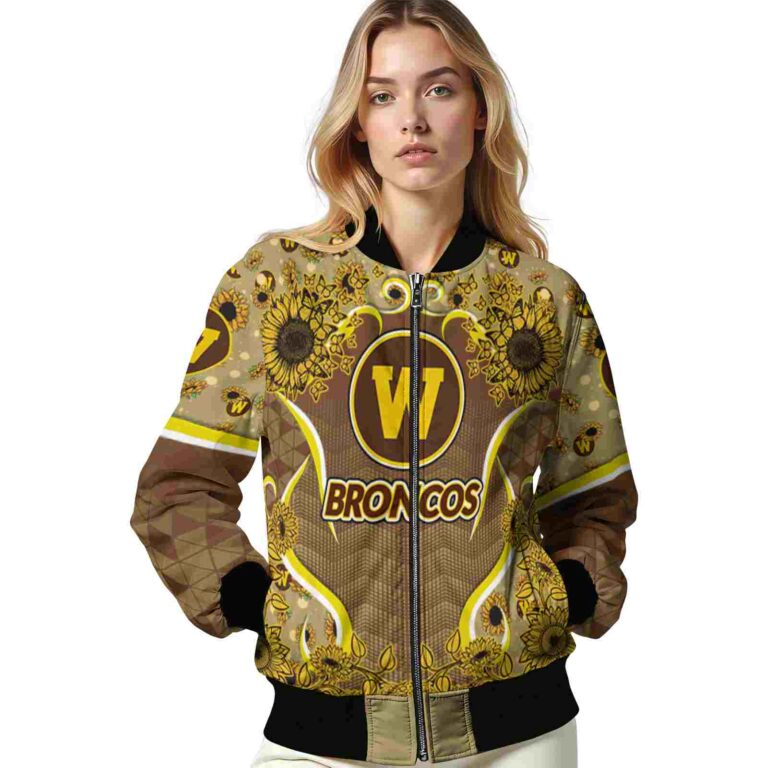 western michigan broncos sunflower bloom brown yellow jacket latest model