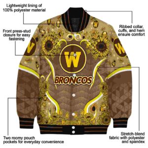 western michigan broncos sunflower bloom brown yellow jacket new arrival