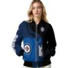 winnipeg jets hexagonal pattern blue black jacket latest model