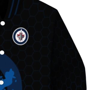 winnipeg jets hexagonal pattern blue black jacket premium grade