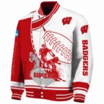 wisconsin badgers baseball stitching white jacket best selling