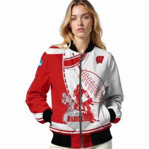 wisconsin badgers baseball stitching white jacket latest model