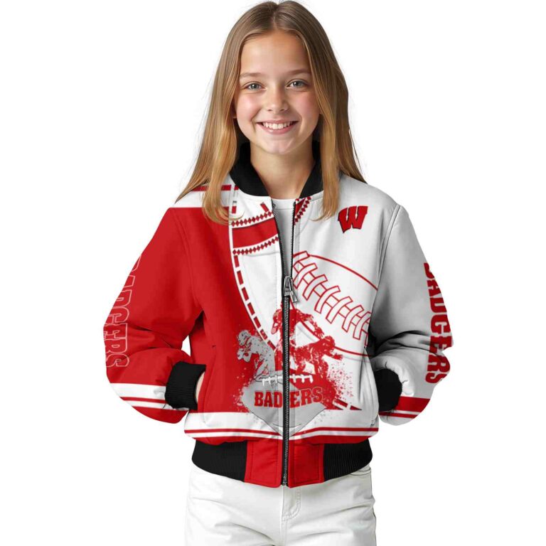 wisconsin badgers baseball stitching white jacket top rated
