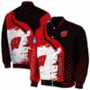 wisconsin badgers hexagonal pattern red black jacket fashion forward